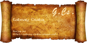 Gabnay Csaba névjegykártya